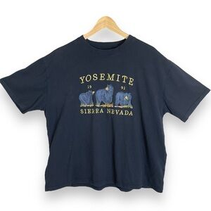 Yosemite 1991 Shirt One Size SHEIN Navy Blue Bears Sierra Nevada‎ Tourist Top